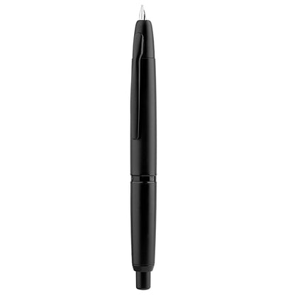Majohn A1 Press Fountain Pen - Retractable EF Nib 0.4mm, Metal Matte Black Ink Pen with Converter, Ideal Student Gift