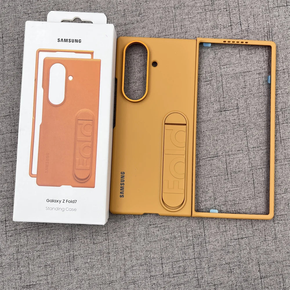 Luxury Standable Matte Silicone Phone Case for Samsung Galaxy Z Fold 6-7 – Skin Feel Full-Back Protective Cover