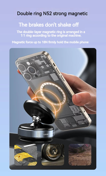 Vacuum Magnetic Car Phone Holder – Universal Suction Cup, Mirror & Shower Stand for iPhone 16/15/14/13/12 Pro Max, Samsung