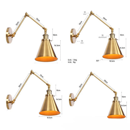 American Iron Art UFO Wall Lamp — Black Decorative Light for Bedroom, Bar & Restaurant