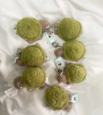 Jellycat Mr. Timmy Turtle Keychain – Cute Plush Pendant for Bags, Baby Doll Gift, Turtle Toy Key Ring