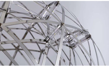 Italy Designer Spark Ball LED Chandelier – Stainless Steel Firework Pendant Lamp with Remote for Loft Living Room Decor