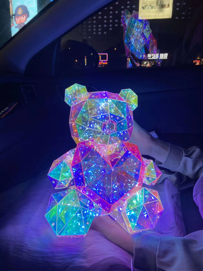 30cm Teddy Bear LED Gift Lamp – Colorful Romantic Light for Girls’ Birthday & Valentine’s