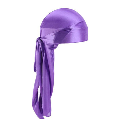 Unisex Silky Long Tail Durag Pirate Hat – Fashion Headwrap, Turban, Bandana, Cap for Women & Men, Hijab Hair Accessories