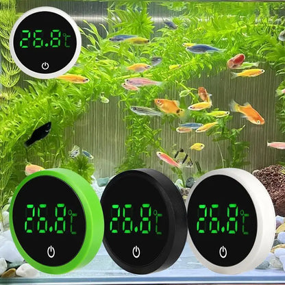 Aquarium Self-Adhesive LCD Thermometer – Digital Mini Fish Tank & Terrarium Temperature Monitor with Large Screen