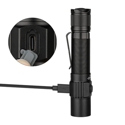 Trustfire T10R Tactical LED Flashlight — 1800 Lumen, USB-C Rechargeable 18650 Torch with Dual Switch