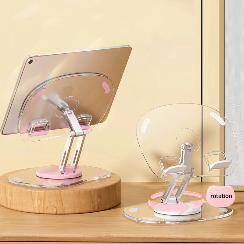 Portable Foldable Tablet Holder | Universal Plastic Phone Stand for iPhone, iPad, Xiaomi, Samsung | Transparent Support