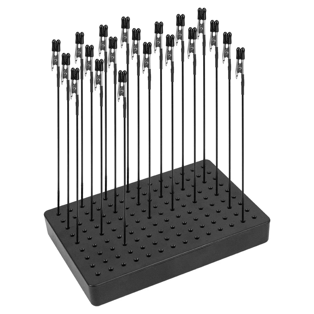 Model Painting Stand Base Holder with 20 Magnetic Alligator Clips & Flexible Sticks Set for Airbrush Crafting
