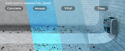 Robot Swimming Pool Cleaner – Cordless, APP-Controlled, Rechargeable 6400mAh Lithium Battery, Route Planning for Tiles, PVC, Mosaic, Cement