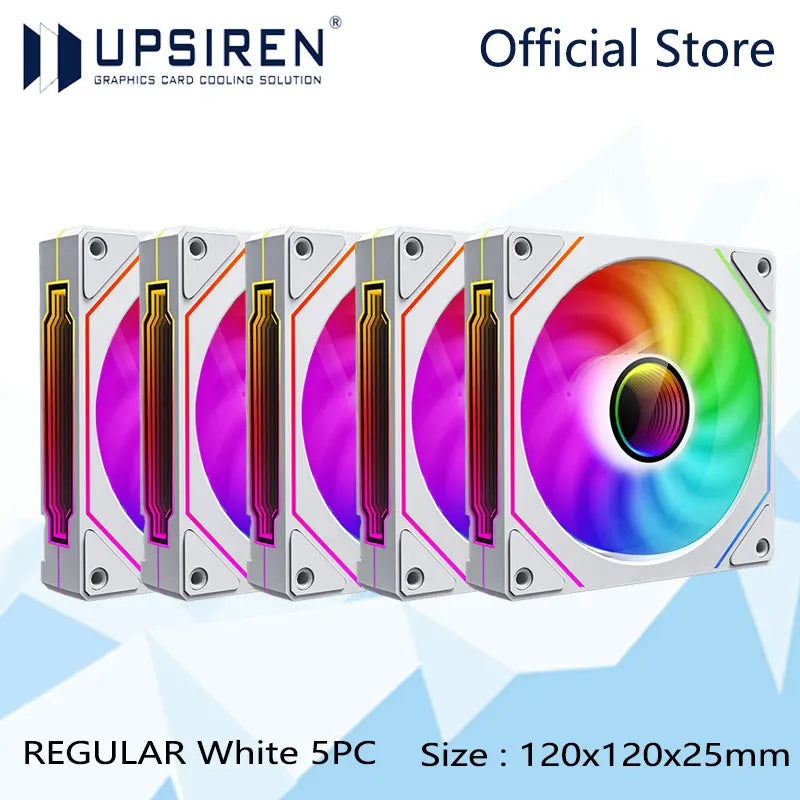 UPSIREN UF-1 PRISM 4 PRO 12cm ARGB Computer Chassis Fan – Quiet 4 Pin PWM Cooling Fan, 45.2CFM Air Volume (600-1500RPM)