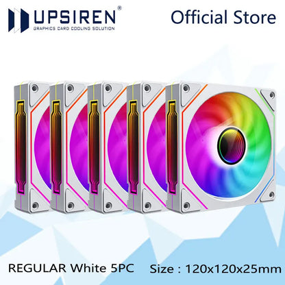 UPSIREN UF-1 PRISM 4 PRO 12cm ARGB Computer Chassis Fan – Quiet 4 Pin PWM Cooling Fan, 45.2CFM Air Volume (600-1500RPM)