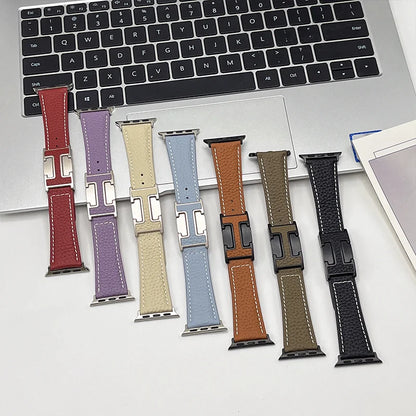 Genuine Leather Straps for Apple Watch – 40mm-49mm Bands for Series 5/6/7/8/9/10, SE & Ultra