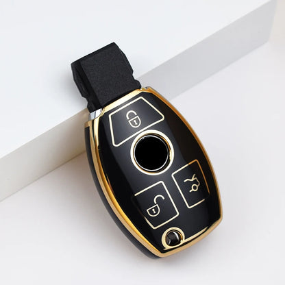 Car Key Case Cover – Key Bag Accessories for Mercedes Benz A/B/C/S Class, AMG, GLA, CLA, GLC W176/W221/W204/W205 Fob Keychain