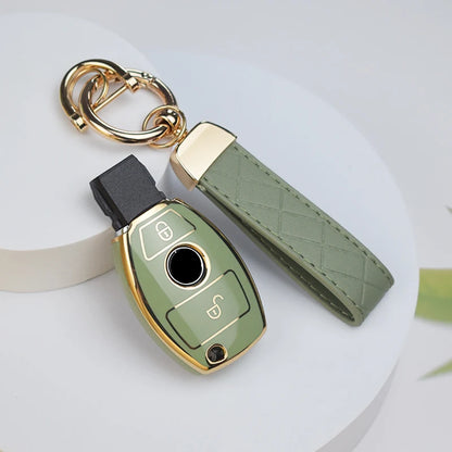 Car Key Case Cover – Key Bag Accessories for Mercedes Benz A/B/C/S Class, AMG, GLA, CLA, GLC W176/W221/W204/W205 Fob Keychain