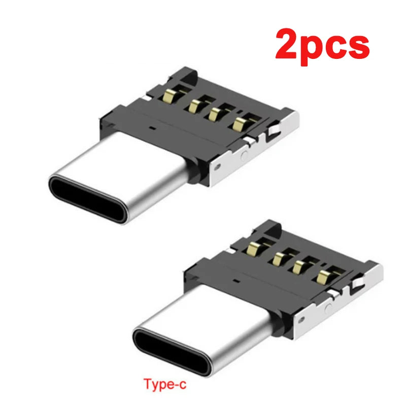 1-10PCS OTG Micro USB to Type-C Adapter – USB-C Male to USB 2.0 Female Data Connector for MacBook, Samsung, Xiaomi, Huawei, Android Phones