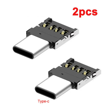 1-10PCS OTG Micro USB to Type-C Adapter – USB-C Male to USB 2.0 Female Data Connector for MacBook, Samsung, Xiaomi, Huawei, Android Phones