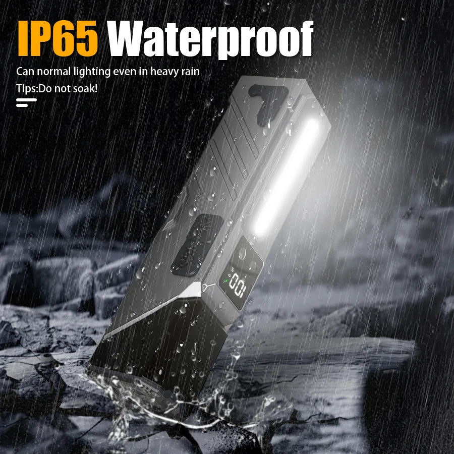 High-Power LED EDC Flashlight – Rechargeable Pocket Torch with RGB, Magnet & Clip for Camping & Fishing