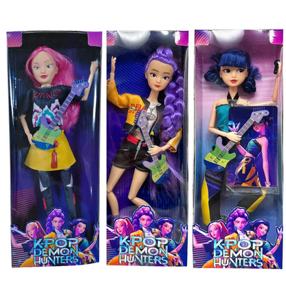 NEW KPop Demon Hunters Action Figure Dolls – Rumi, Mira, Zoey Princess DIY Plastic Toys for Girls