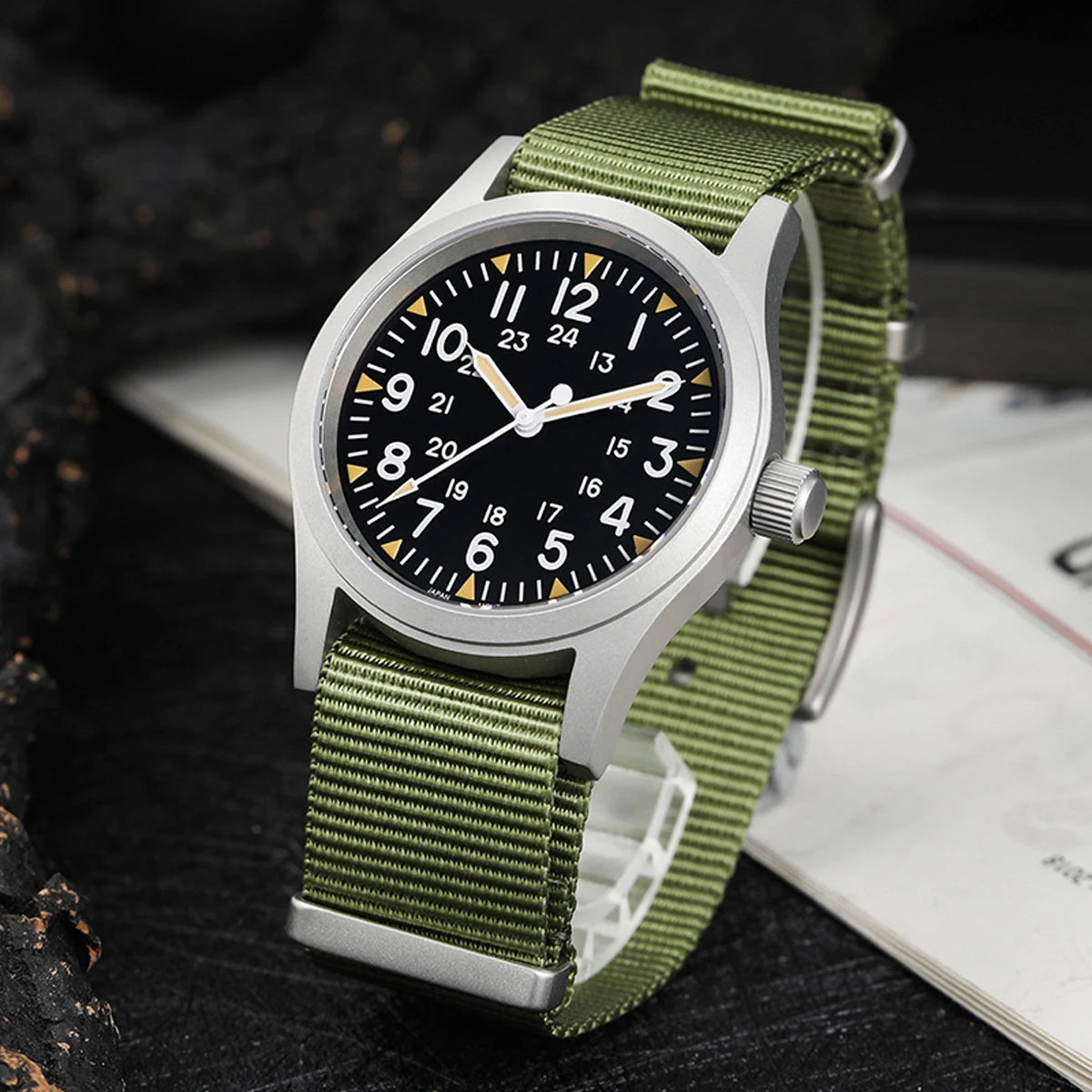 Militado ML05 Vintage Quartz Watch 38mm with VH31 Movement, Domed Sapphire Crystal, AR Coating & Luminous Dial