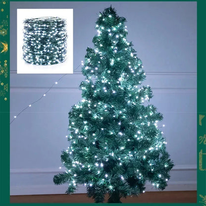 1000 LED Green Wire Fairy String Lights | Waterproof Christmas Tree & Holiday Decor, US/EU Plug 110V/220V