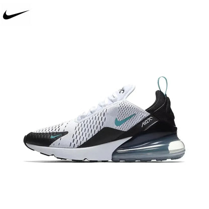 Nike Air Max 270 Running Shoes – Mesh, Shock Absorption, Non-Slip, Abrasion Resistant, Unisex Black & White Low Top