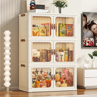 Large Capacity Collapsible Storage Bin — Plastic Organizer with Lid for Clothes, Toys & Blankets, Stackable & Portable for Bedroom or Nursery