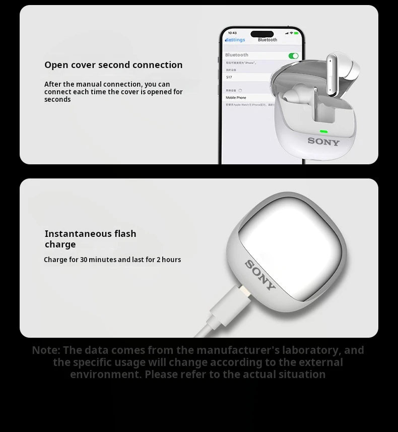 SONY S17 Bluetooth Headset – In-Ear Wireless Sport Earphones, HiFi Stereo, Waterproof TWS Earbuds with Built-in Mic