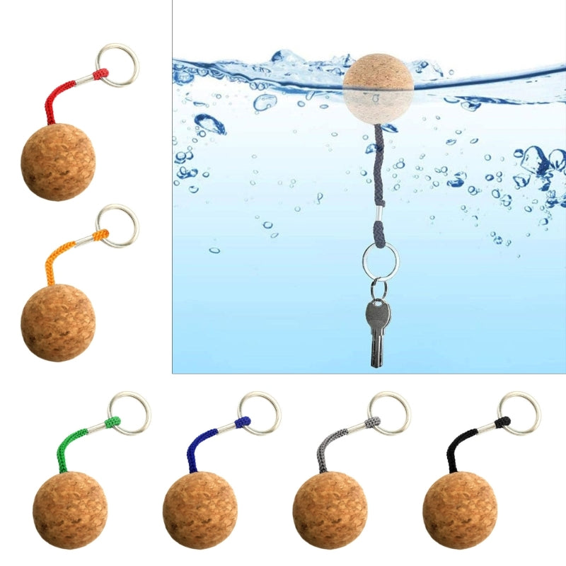 Buoyant Floating Keychains – 35mm Cork Ball Keyrings for Boats, Sea, Surfing, Diving & Fishing