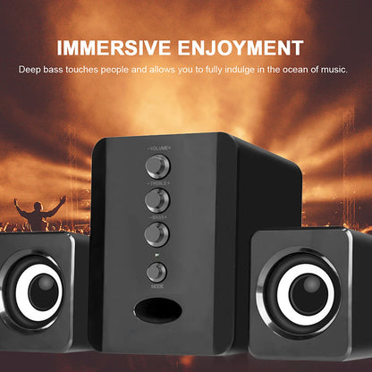 D-202 Wired Computer Speaker – Bass Stereo Subwoofer Sound Box for Desktop, Laptop, Notebook & Tablet