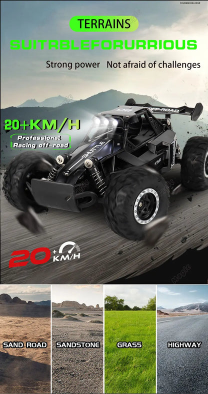 DK087 1:16 2WD Brushless High-Speed RC Drift Car – Off-Road Remote Control Truck with LED Lights, 20KM/H Racing Toy Model