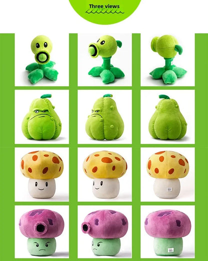 Plants vs Zombies Plush Toy Set – Sunflower, Peashooter & Kernel-pult Soft Figures Pillow for Kids Christmas Gift