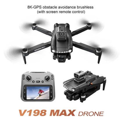 Xiaomi V198GPS Drone with 8K HD Camera – Foldable Brushless Quadcopter with Obstacle Avoidance & Optical ESC Aerial Tech