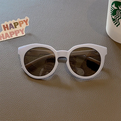 2023 Kids Checker Panel Round Sunglasses – Cute UV400 Sun Protection for Baby Girls & Children Outdoor Wear