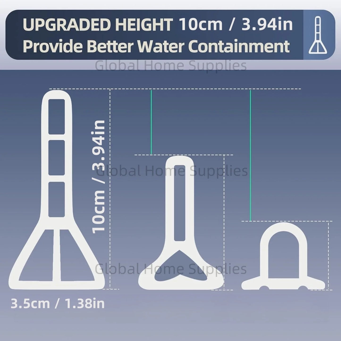 Upgraded 4” / 10cm Collapsible Shower Threshold Water Dam – Bathroom Barrier for Dry & Wet Separation