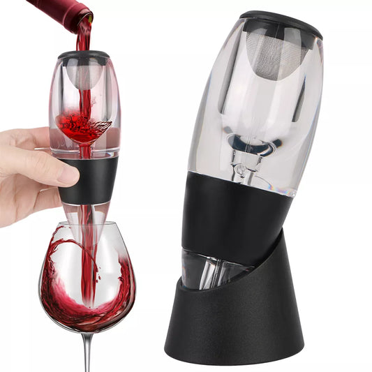 Elevate Your Wine Experience: Professional Wine Decanter with Quick Sobering, Aerator, and Filter Base