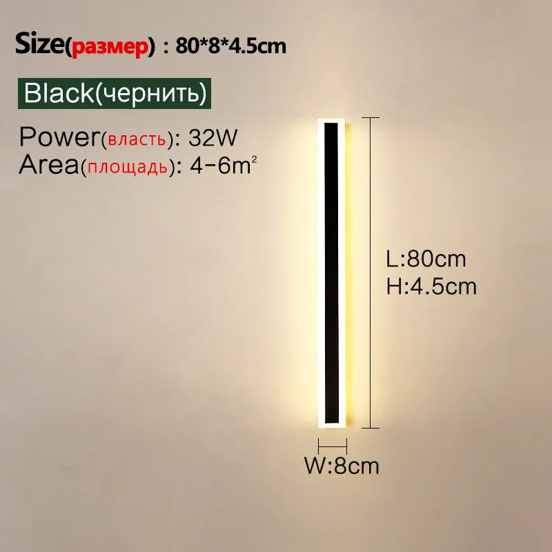 Outdoor Wall Lamp – IP65 Waterproof LED Long Corridor & Staircase Light, Balcony, Villa & Garden Entrance Lighting
