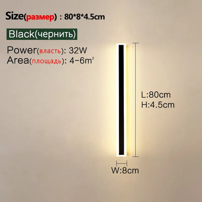 Outdoor Wall Lamp – IP65 Waterproof LED Long Corridor & Staircase Light, Balcony, Villa & Garden Entrance Lighting