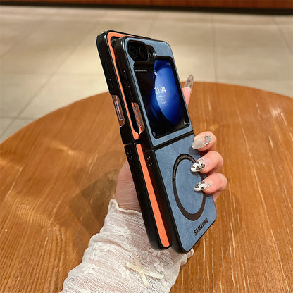 MagSafe Matte PU Leather Case for Samsung Galaxy Z Flip 6/5/4/3 & Z Fold 6/5/4/3 – Magnetic Luxury Flip Cover Skin Feel