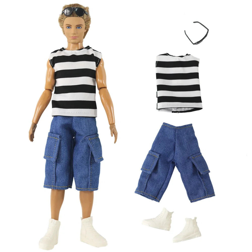 1 Set 12" Ken Doll Clothes — Leather Outfit with Multiple Styles to Choose From