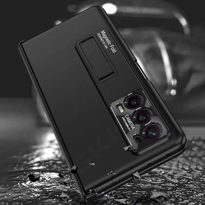 Original Honor Magic V2 Magnetic Hinge Case – Anti-Knock Matte Hard Cover with Outer Screen Glass Stand