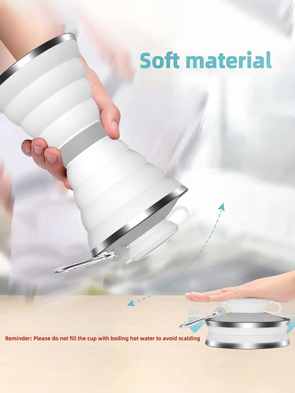 500ML Foldable Silicone Water Bottle: Leak-Proof & Portable Sports Travel Companion for Outdoor Adventures, Gym, Hiking - Reusable & Convenient