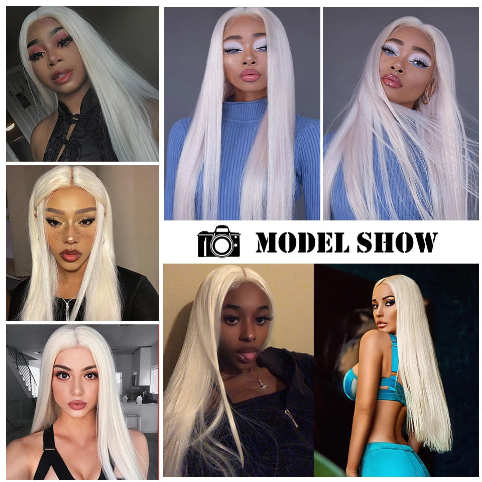 I's a wig Long Straight White Cosplay Wigs: Synthetic Wigs for Women in 60, 613, Blonde, Grey, Pink, Black - Ideal for Daily Party and Lolita