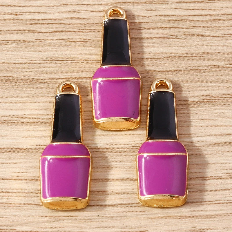 10PCS Cute Enamel Lips & Lipstick Charms – Pendants for Jewelry Making, Earrings, Necklaces & Bracelets DIY Crafts
