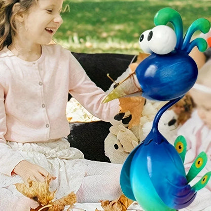 Blue Metal Peacock Sculpture — 3D Outdoor Garden Statue for Yard, Lawn, Backyard, Porch & Pond Decor