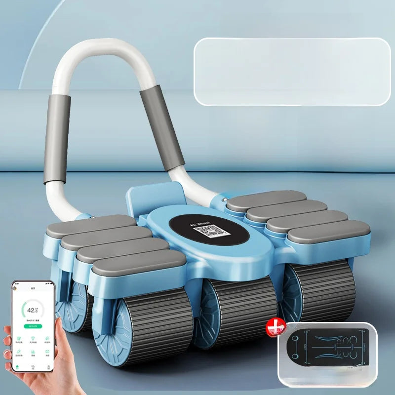 Updated Six-Wheel Eight-Knee Abdominal Wheel – PU Rebound Fitness Equipment for Home Exercise