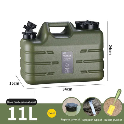 11L Portable Water Bucket – Large Capacity Drinking Canister with Detachable Leak-Proof Faucet for Outdoor Travel