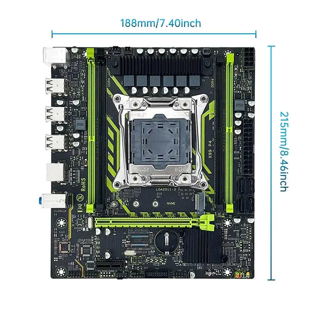SOYO X99 Motherboard Set with Intel Xeon E5 2650 V4 CPU & 16GB DDR4 2133MHz RAM - Gaming Computer Components