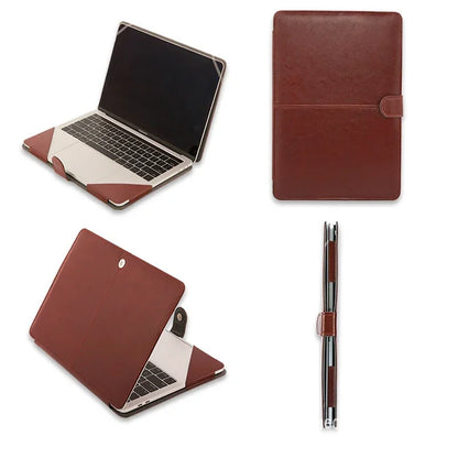 Leather Laptop Bag Case for MacBook Air and Pro - Folio Sleeve Cover for 11-16 Inch Retina Models (2022)