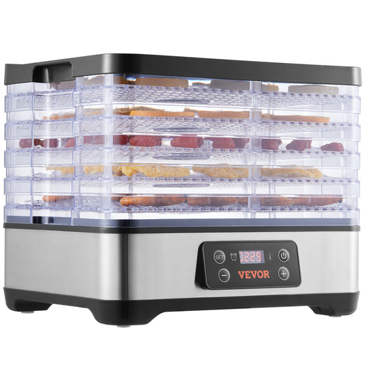 SucceBuy 5-Tray Electric Food Dehydrator – 300W Stainless Steel Dryer with Digital Timer & Adjustable Temperature