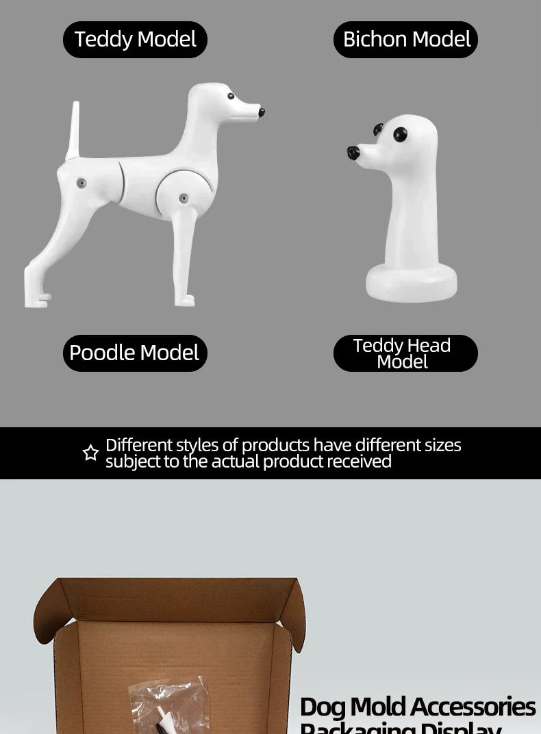 Pet Grooming Practice Poodle Model — Full Body Simulation Dog Mannequin for Grooming Training